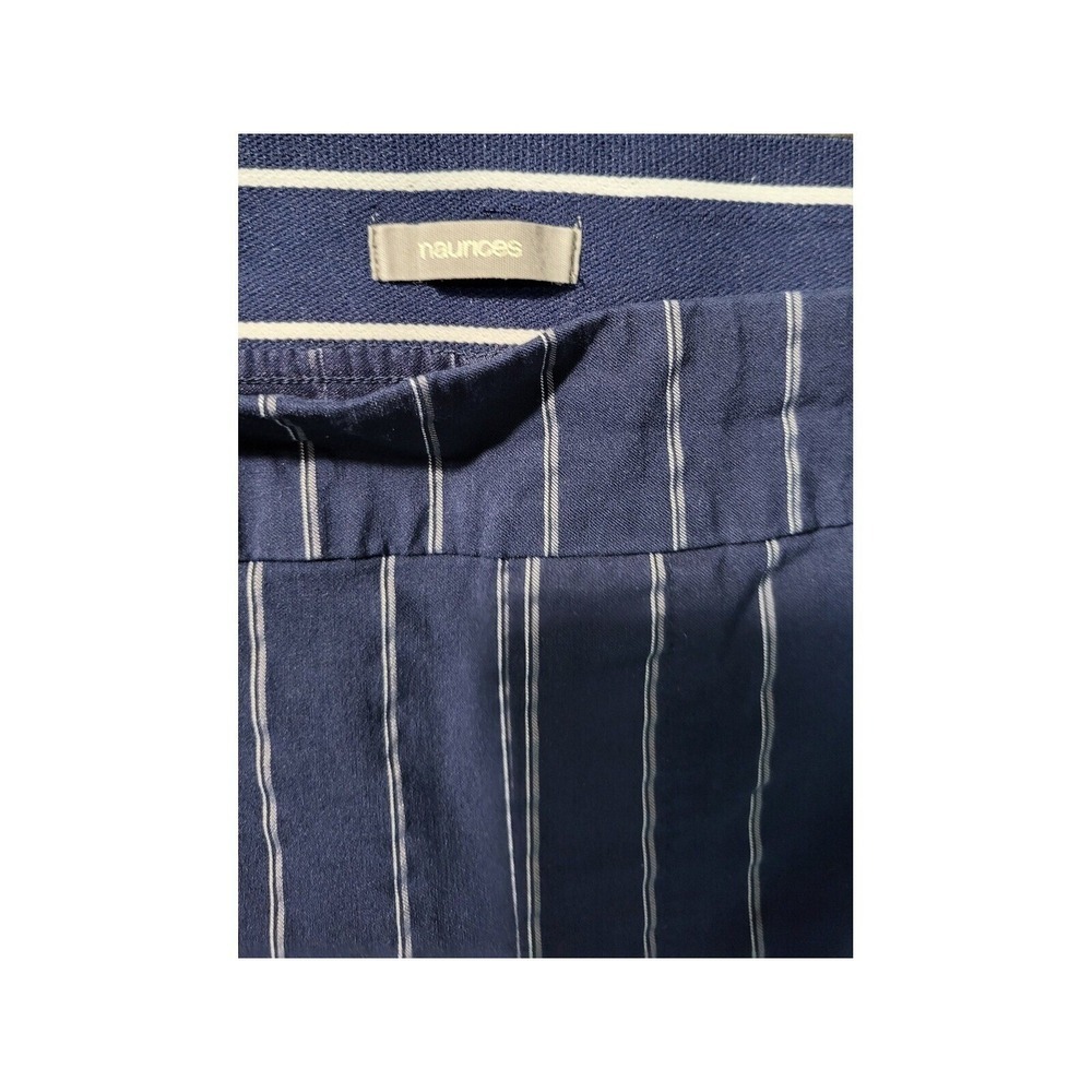 Y2K Maurices Pinstripe Pants Career Casual Stretch Blue White Size 16 - Picture 7 of 8